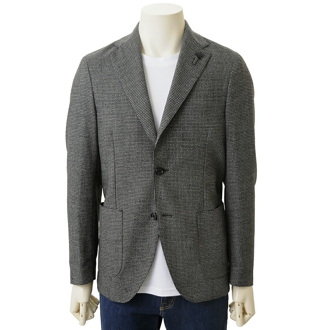 ラルディーニ　リネン　テーラードジャケット　ブートニエール　グレー　XS ラルディーニ リネン テーラードジャケット ブートニエール