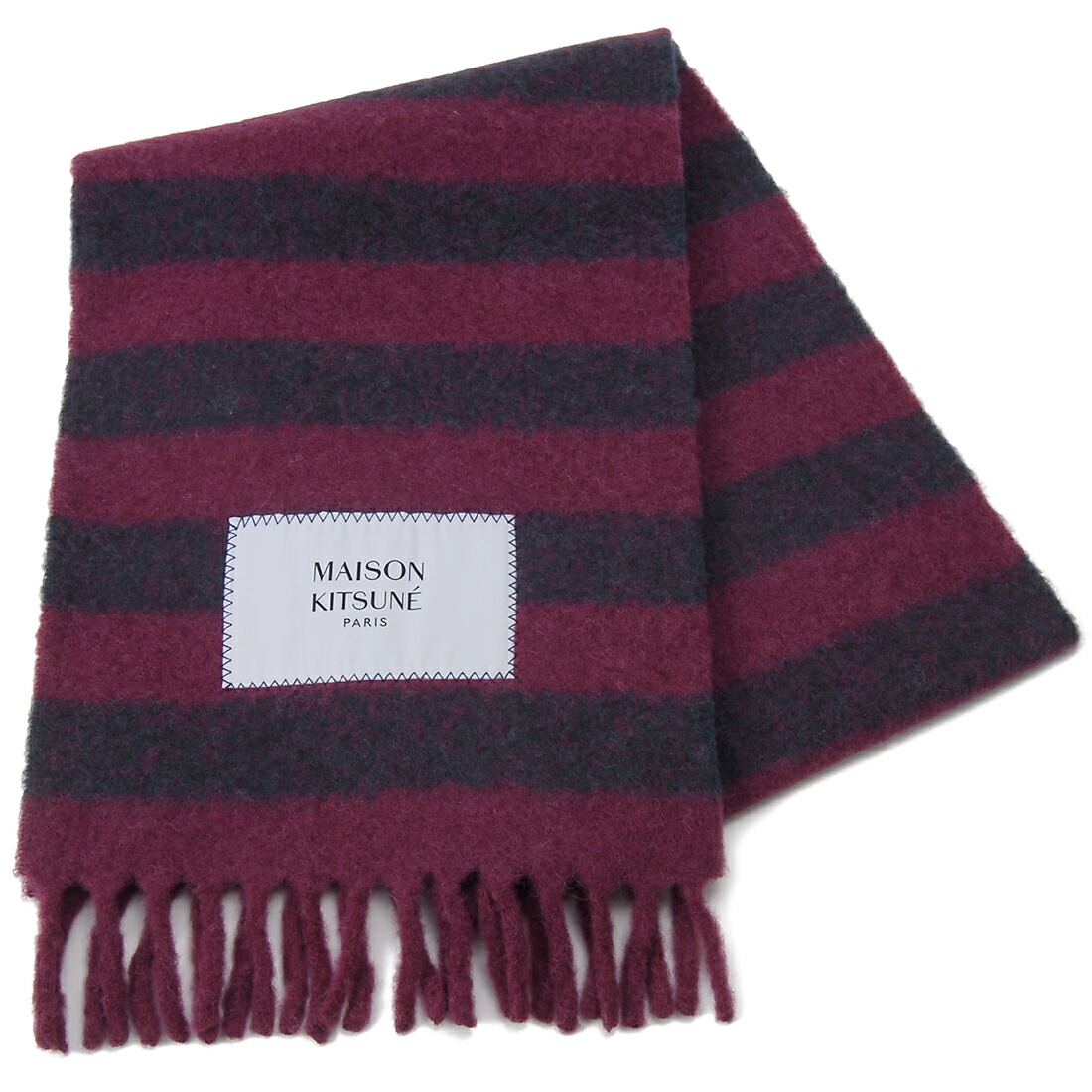 メゾンキツネ 大判ウール ストール ボルドー系 Italy製 美品 メゾンキツネ】BOLD FOX HEAD DOUBLE FACE SCARF – GQ SHOP