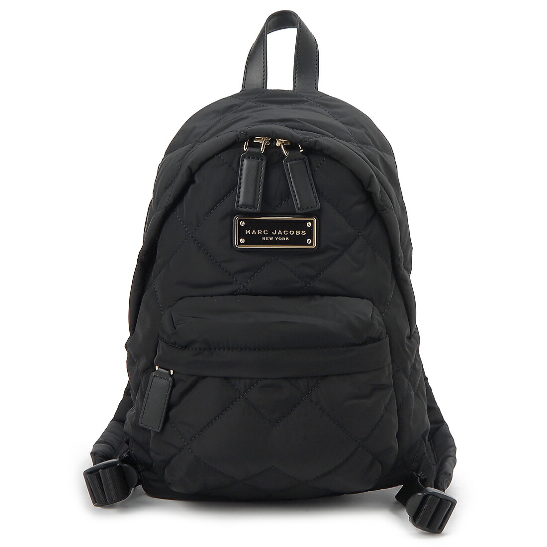 MARC JACOBS ブラック キルティングリュック MARC JACOBS キルティング ナイロン MINI バックバック (MARC