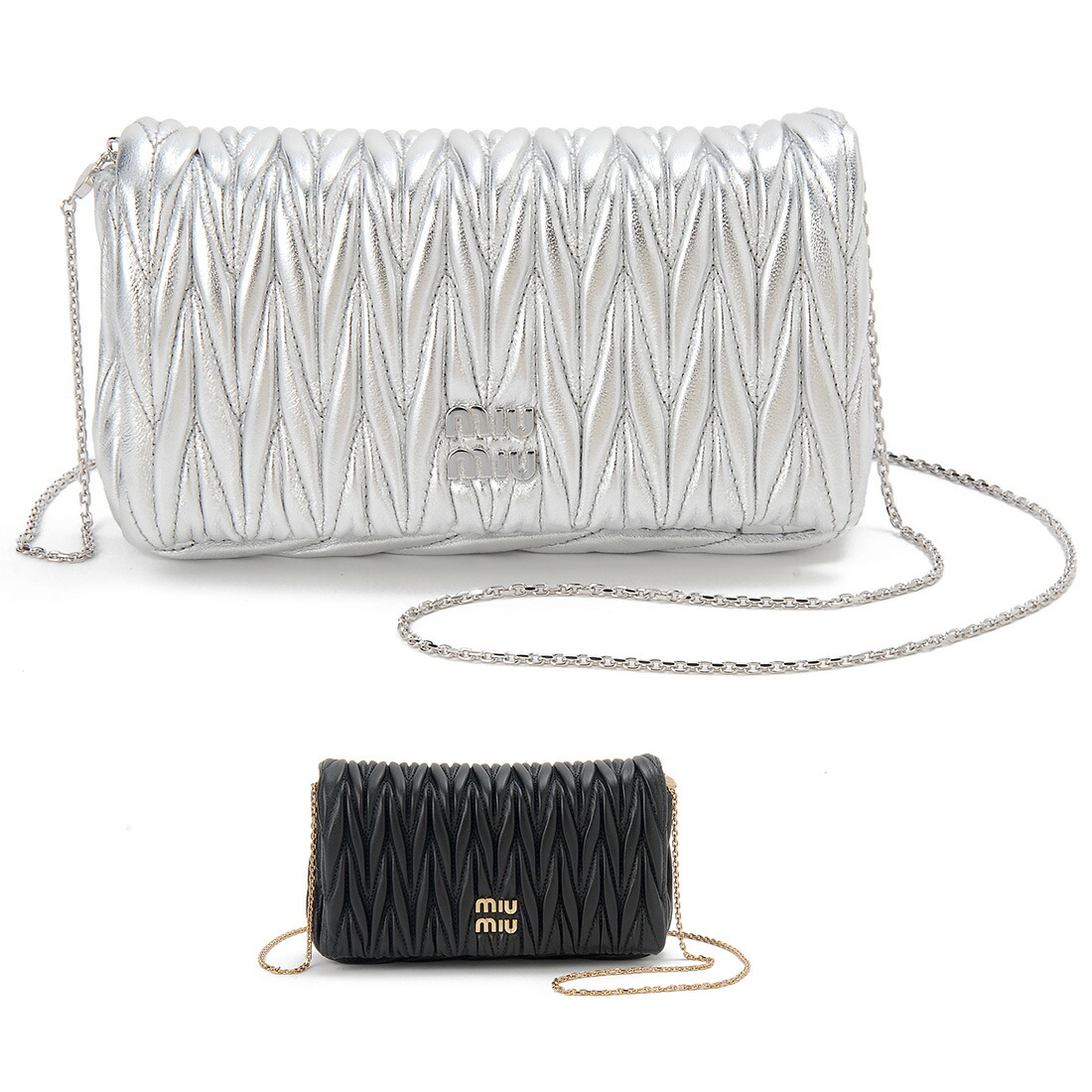 miumiu マテラッセ ショルダーバッグ シルバー Amazon | MIUMIU ショルダーバッグ マテラッセレザー