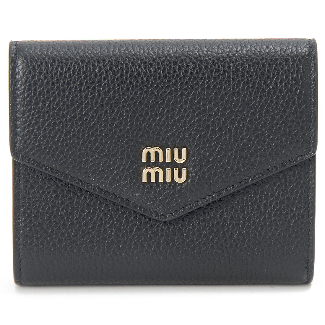 美品 miu miu ミュウミュウ マドラス ラブレター 三つ折り財布 ブラック MIU MIU - 極美品◇ミュウミュウ マドラスラブ ハート