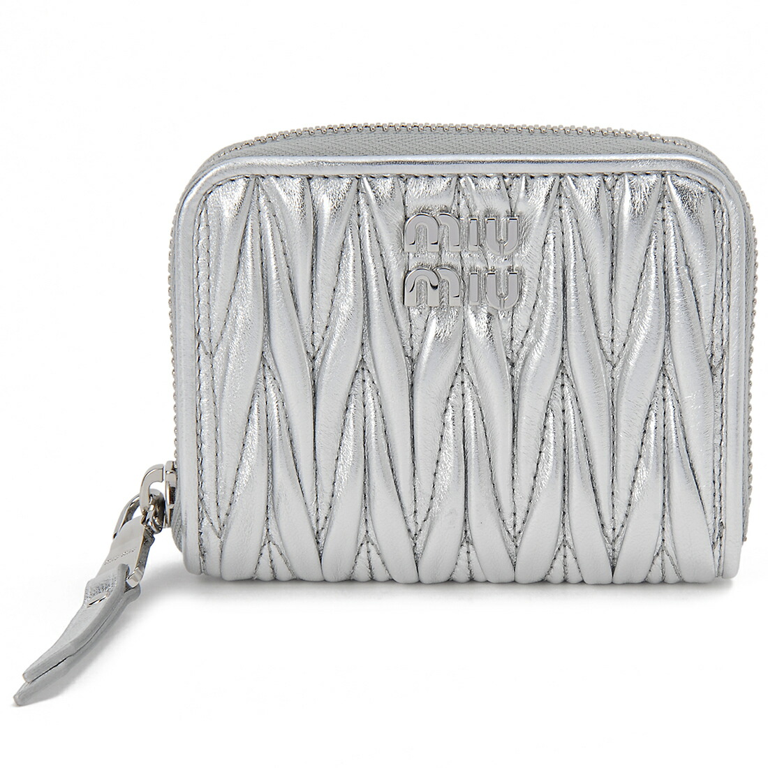 【MIUMIU】セール！マトラッセ フラグメントケース シルバー MIU MIU - 新品 ミュウミュウ MIU MIU コインケース マテラッセ