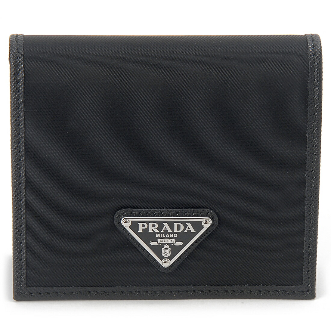 高級✨プラダ 二つ折り財布 クロコ 銀ロゴ 小銭入れ メンズ ブラック プラダ PRADA 二つ折り財布 2M0738-435-F0002 クロコ型押し牛革