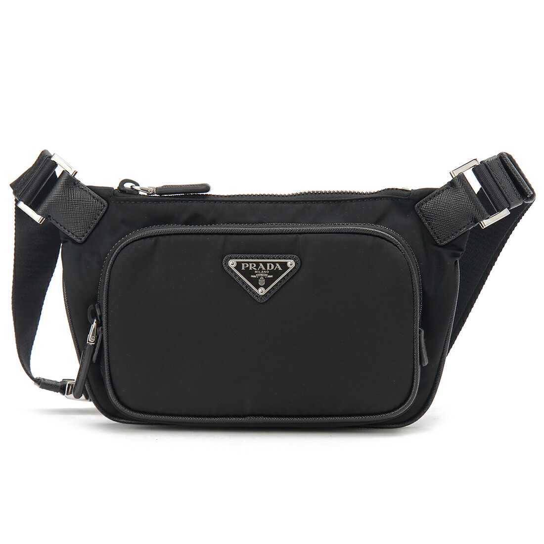 プラダ ブラック スマホショルダーバッグ PRADA プラダ ショルダーバッグ スマートフォンケース メンズ