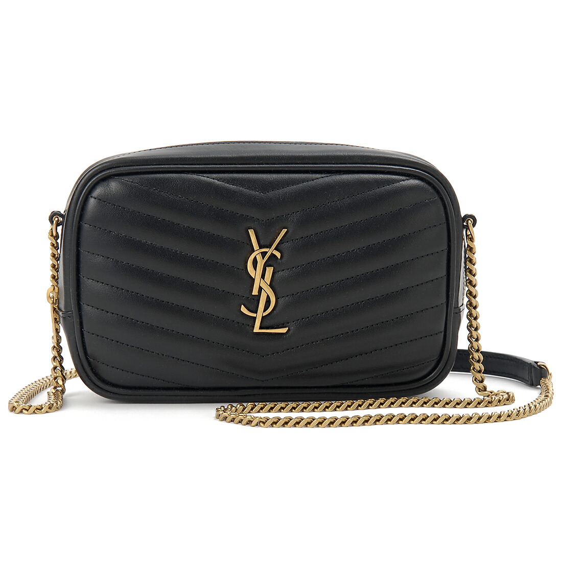Yves Saint Laurent ネイビー ショルダーバッグ 中古・古着通販】Yves Saint Laurent (イヴサンローラン) レザー