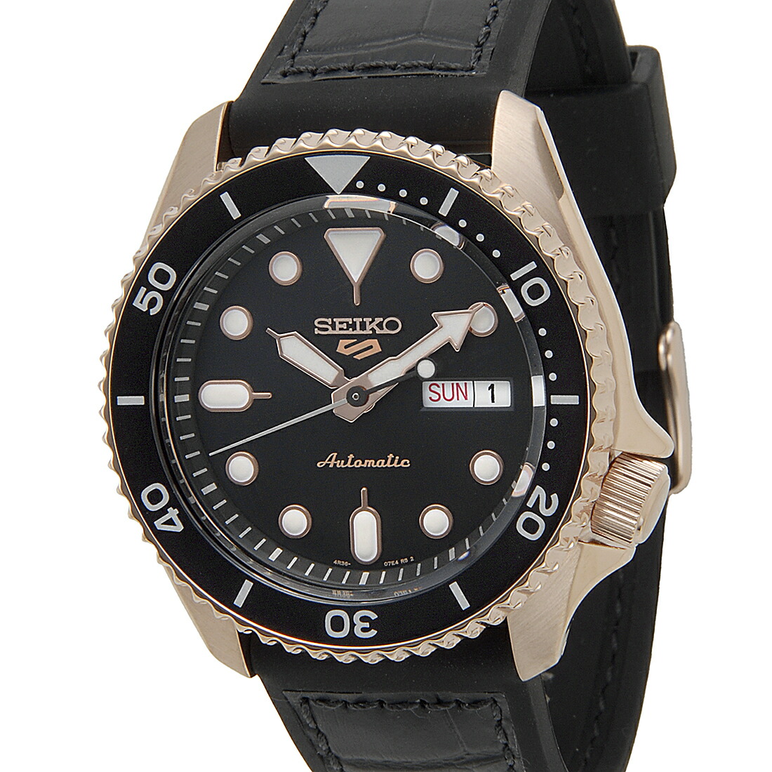 SEIKO 5 セイコーファイブ SRPD76K1 腕時計 メンズ オートマチック ブラック×ローズゴールド