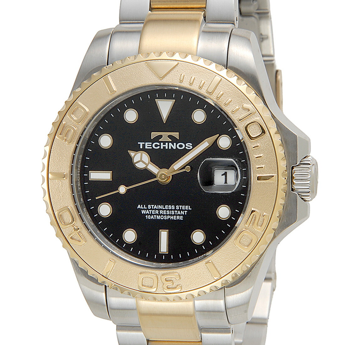 楽天市場】【ウォッチ】TECHNOS テクノス デイト ブラック文字盤 GP