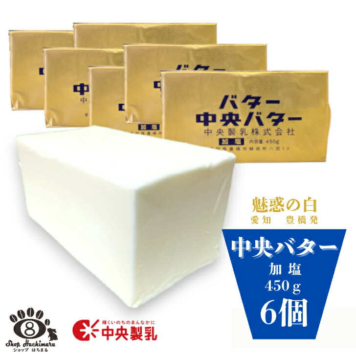 中央製乳 有塩バター 450g×6個 国産 豊橋 中央バター ポンドバター 加塩 業務用