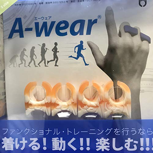 色：クリアオレンジ×ホワイト A-wear指サック Sサイズ