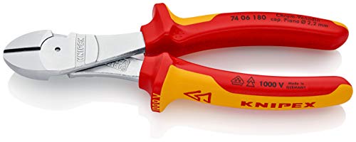 クニペックス KNIPEX 7406-180 絶縁強力斜ニッパー 1000V (SB)｜サンデーモーニング　店