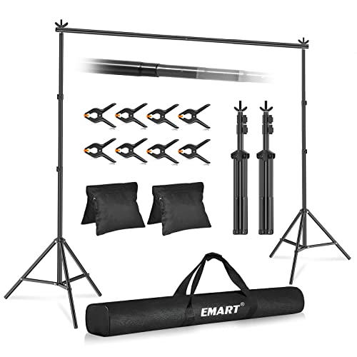 サイズ：200x300cm EMART 背景スタンド 撮影スタンド 200x300cm 幅、高さ調節可能 背景布/グリーンバックスタンド 生放送、web会議、ビデオ通信、動画などに適用 グリーンバック、背景紙、クロマ