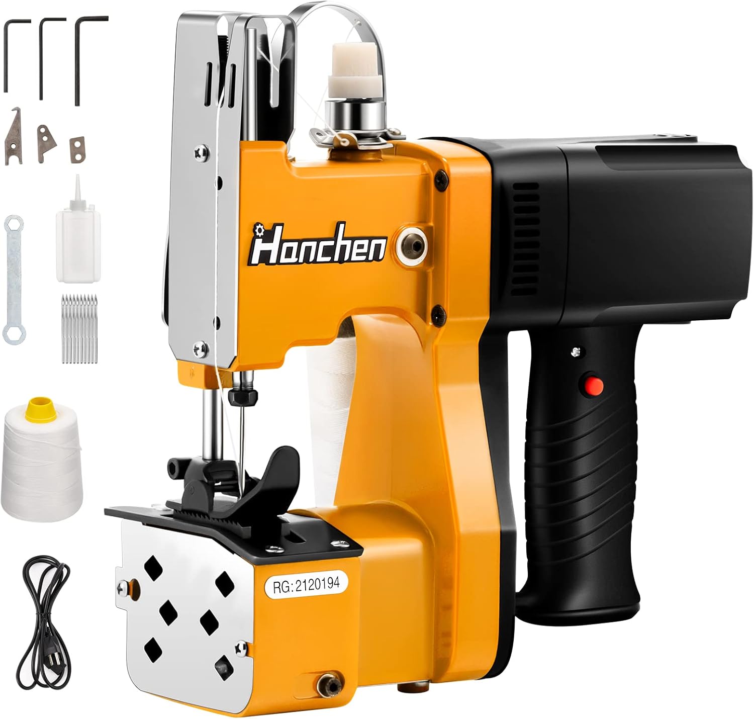 大きさ：110V Hanchen キーパー9-890 携帯型袋縫ミシン 0.2-10粍袋口仕立てもの1800-2600針/分 自動小銃割線 3kg軽さで助けになる 織り御徒面子・麻袋・手工芸品御徒面子・紙袋 お役目用 110V