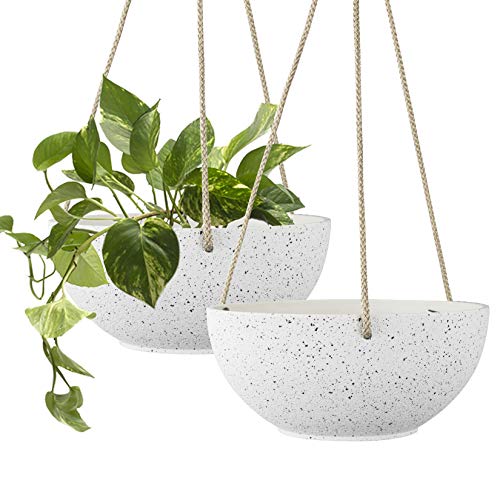 色 5ホワイト ハンギングプランター La Jolie Muse ハンギングプランター 植木鉢 2個セット 屋内 屋外 斑点のある白 Korkmazmauritius Com