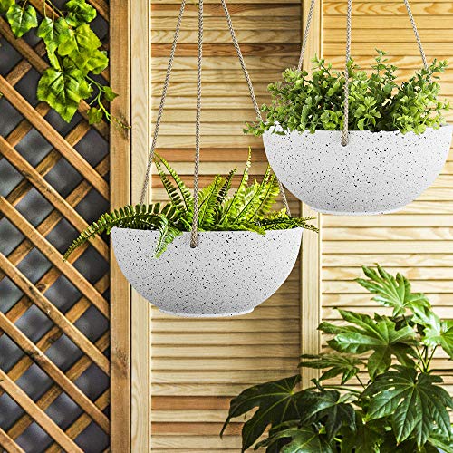 色 5ホワイト ハンギングプランター La Jolie Muse ハンギングプランター 植木鉢 2個セット 屋内 屋外 斑点のある白 Korkmazmauritius Com