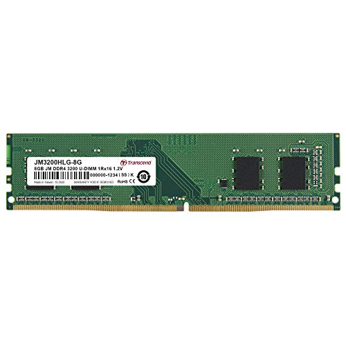 色：1) デスクトップPC用 サイズ：2) 8GB Transcend デスクトップPC用メモリ PC4-25600(DDR4-3200) 8GB 1.2V 288pin U-DIMM 1Rx16 (1Gx16) CL22 JM3200HLG-8G｜サンデーモーニング　店