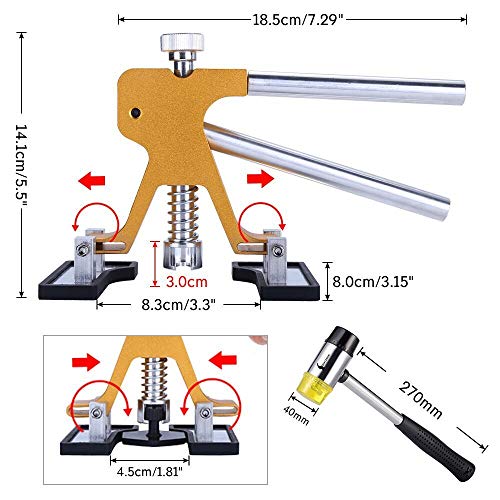 Gliston デントリペアツール デントリフター ゴムハンマー 車の凹み直し 修復工具 バキュームリフター 引っ張り工具 Diy修築工具セット 42pcs Justice Law Net