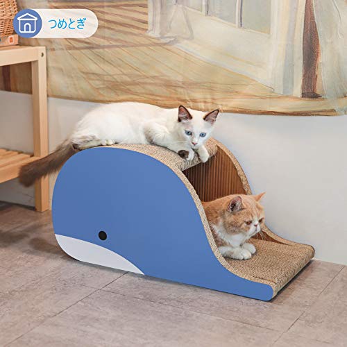 Roomingcare 猫爪とぎ オシャレ 大型 つめとぎ クジラ版猫ハウス 安定 頑丈 無臭 強化ダンボール 高密度 防寒 サイズ61 31 31 Cm Brocamarketing Com