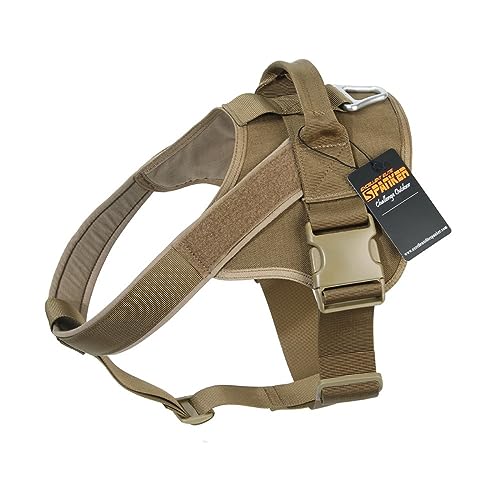色：ライトブラウン「COB」 サイズ：XLサイズ (x 1) EXCELLENT ELITE SPANKER ハーネス 犬 ミリタリー ナイロン製 大型犬 引っ張り防止 犬 胴輪 散歩 中型犬 トレーニング 調整可能