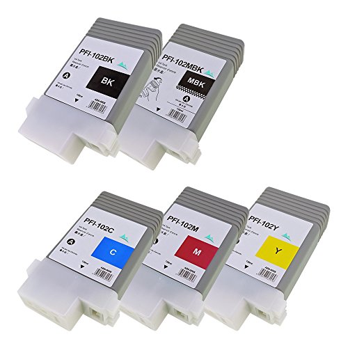 色：PFI-102 全5色仕掛ける  PFI-102 5色仕掛ける【BK/MBK/C/M/Y】相応う印刷工： iPF655 iPF650 iPF755 iPF750 iPF510 iPF500 iPF610 iPF605 iPF600 iPF720 iPF710 iPF700 iPF765 iPF760 iPF750Poster iPF750School iPF610plus iPF605Lplus i