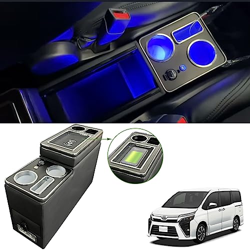 SGALUPA ワイヤレス充電 ヴォクシー適用 ノア エスティマ適用 エスクァイア適用 コンソールボックス トヨタ アームレストコンソール 80系 70系 60系 NOAH適用 VOXY適用 LED付き USBポート 取付簡単 ｜サンデーモーニング　店