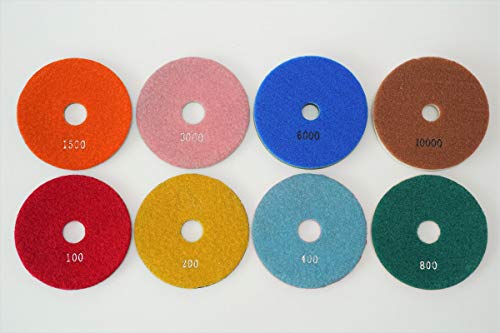 サイズ:CZPDS-52 125mm 8枚(#100-#10000) 大理石用ダイヤモンド研磨パッド 125mm 8枚(#100 #200 #400 #800 # 1500 # 3000 #6000 #10000) CZPDS-52|サンデーモーニング 店