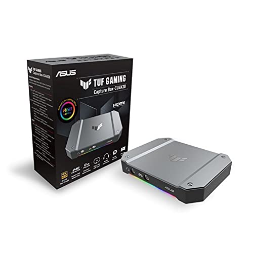 ASUS TUF GAMING CAPTURE BOX CU4K30 ゲームキャプチャーボックス 4K対応 / ゲーム実況 録画 配信 会議 向け/ウェブカメラ PS5 PS4Pro Switch Mac Windows/OBS 公式承認モデル / USB3.2接続 / ボイスチャット録音機能｜サンデーモーニング　店