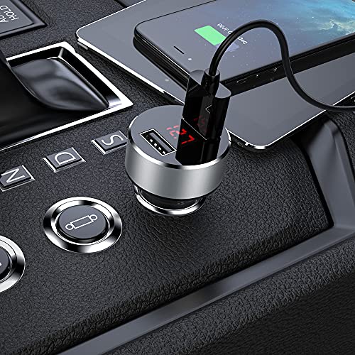 色 ブラック Aceyoon 急速充電 2ポート 電圧計 車 Led表示 合計3 1a電流 シガーソケット コンパクト Usb
