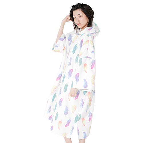 色：FEATHER WHITE サイズ：FREE FELLOW フェロー お着替えポンチョ 全12色柄 サーフィン ポンチョ お着替えタオル メンズ レディース 大人用 マイクロファイバー 吸水速乾 マリンスポーツ画像
