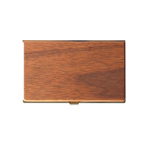 色：Walnut [*LUMBER] by Hacoa CARD CASE 重厚感のあるステンレス鋼原料品と銘木をあわせた木製名刺入れ・歌留多容れもの (Walnut)