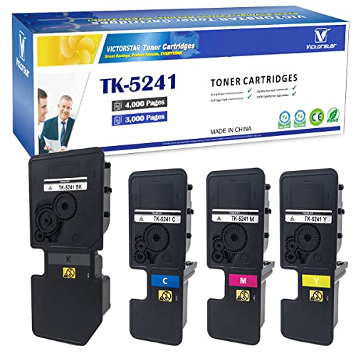 互換トナーカートリッジ TK5241 TK-5241 4色セット VICTORSTAR 黒4000ページ カラー3000ページ　対応機種 Kyocera ECOSYS P5026cdn P5026cdw M5526cdn M5526cdw カラーレーザプリンタ
