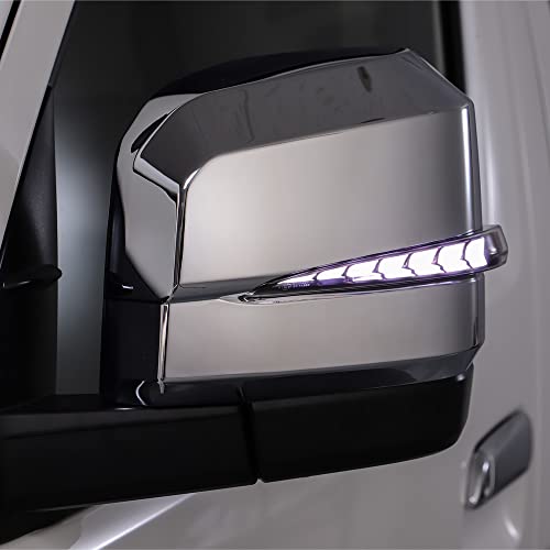 ハイエース200系 6型用 流れる シーケンシャル ドアミラー LEDウインカーレンズ付 クロームメッキカバー インナーブロンズゴールド*ホワイトLED VerticalArrow AVEST パーツ