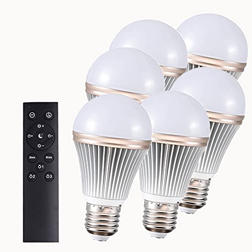 LED電球 E26口金 12Ｗ リモコン付き ledライト 電球100W相当 電球色 昼光色 調光調色 タイマー付き 常夜灯 明るさメモリ機能 (リモコン*電球6個)　2年保証 PSE認証あり｜サンデーモーニング　店