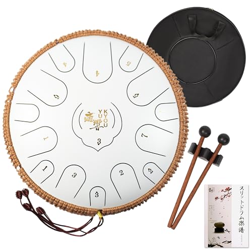 色:白 サイズ:14インチ15音 癒響YUKYOU 2024スリットドラム- 15音14インチ 35cm Dメジャ- タングドラム プロパノ一夕 楽器 打楽器 スチ一ルドラム- 音楽演奏、心の癒し、子供向け簡単楽器、瞑想