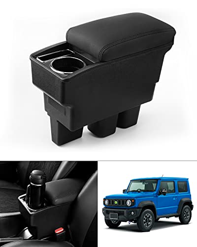 色：ブラック&黒ステッチ Auto Spec スズキ 新型ジムニー 車用アームレスト コンソールボックス 車内収納ボックス 多機能 JIMNY JB64W/JB74W H30.7-現行 車種専用設計 ドリンクホルダー 小物入れ 肘 7,805円