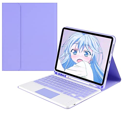 色：紫 サイズ：iPad Pro11（2022/2021/2020/2018） 人気 iPad Pro 11 第4世代 2022 キーボードケース タッチパッド搭載 2021 第3世代/ 2020 第2世代/ 2018第1世代 ペンシルホルダー付き 脱着式 Bluetooth キーボー