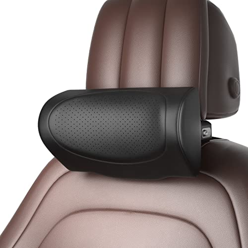 色：ブラック サイズ：標準サイズ CANLER 車ヘッドレスト ネックパッド 車 首 クッション 調節可能 車用 ヘッドレスト 首枕 頚椎サポート 運転席 旅行 ドライブ (黒)