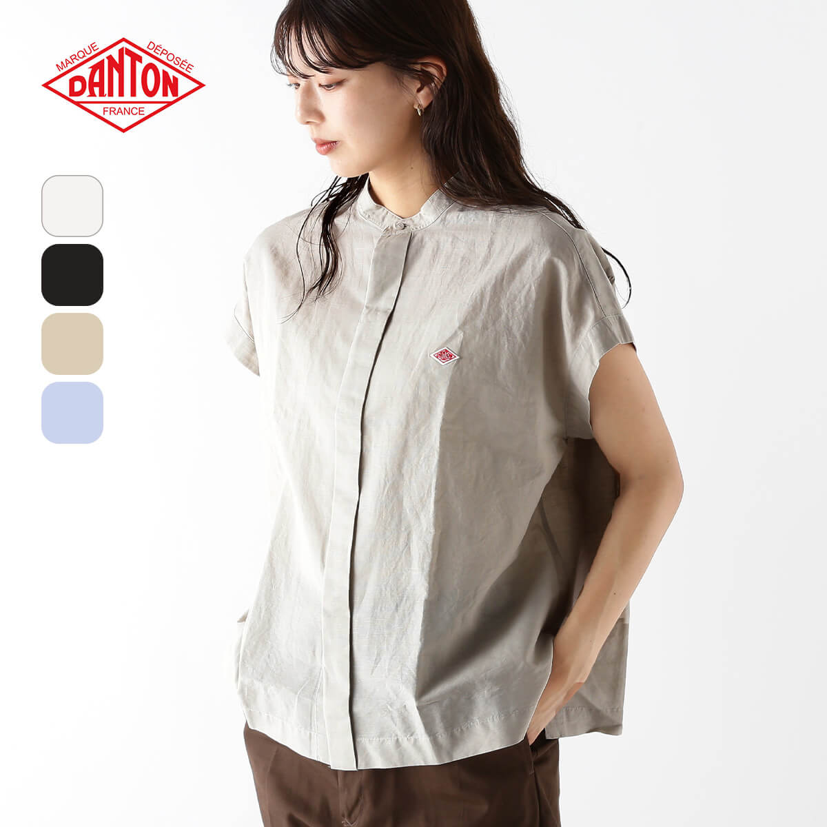 【新品】DANTON コットンリネン スリーブレスシャツ 24ss DANTON ダントン コットンリネンスリーブレスシャツ