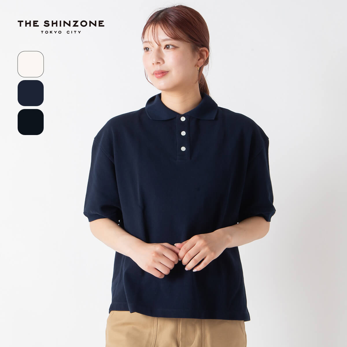 トップス Shinzone wide polo WIDE POLO SHIRT – Shinzone