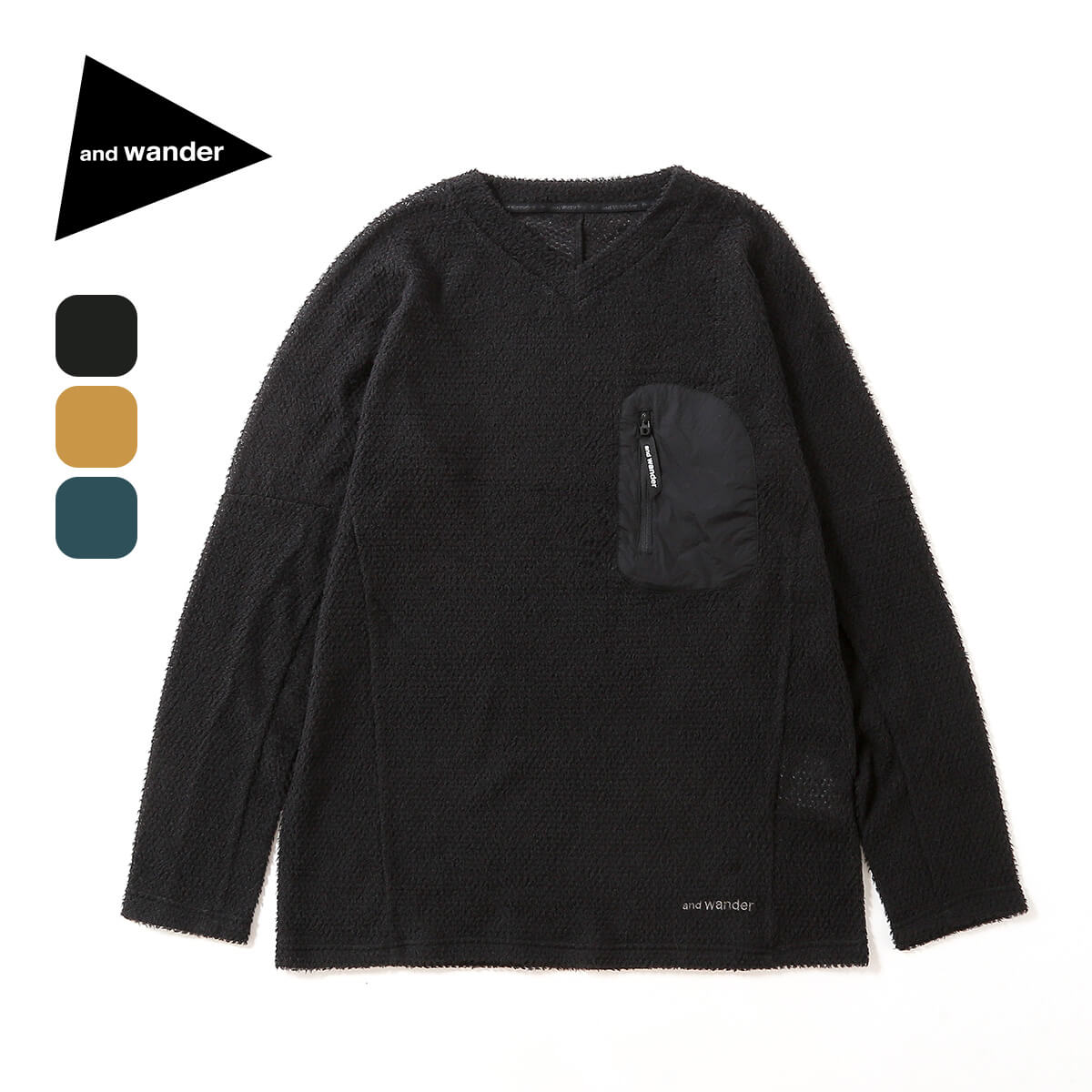 楽天市場】アンドワンダー PEワッフルロングスリーブT and