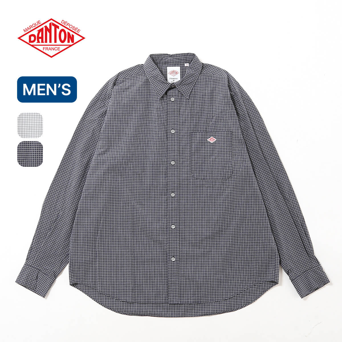 【置き目取りまわし店】ダントン ワークシャツジャケット 50/1コンパクトタイプライターグラフチェック  DANTON WORK SHIRT JACKET COTTON TYPEWRITER GRAPH CHECK  メンズ #DT-B0392 CTH トップス 羽織り プルオーバー 長袖 今めかしい 難民キャンプ アウトドア