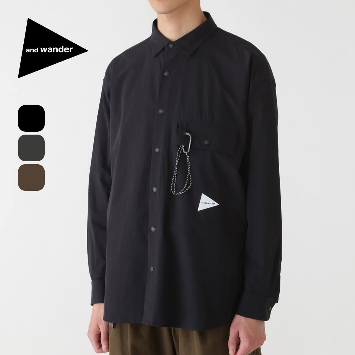 楽天市場】and wander アンドワンダー メンズ thermonel check shirt