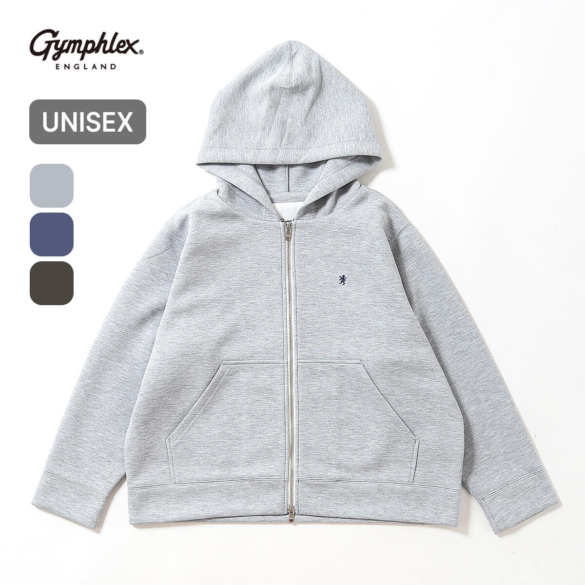 ジムフレックス ジップフーデッドジャケット PEダンブルニット Gymphlex ZIP HOODED JACKET PE DOUNBLE KNIT ユニセックス メンズ ウィメンズ レディース #GY-C0478 DDN アウター パーカー フード キャンプ アウトドア