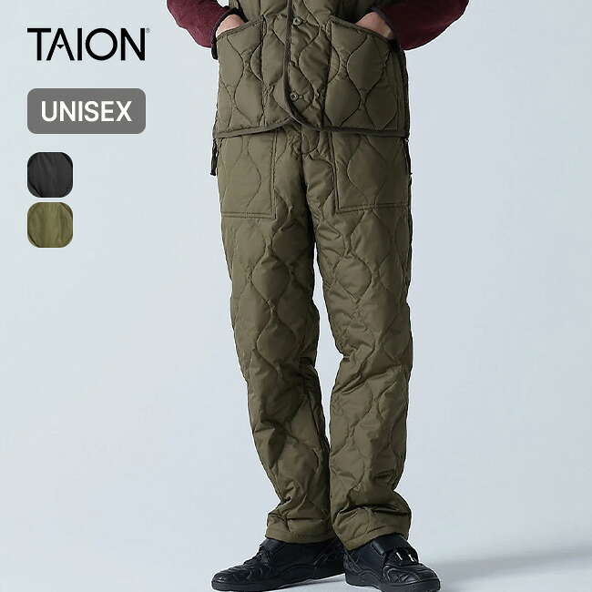 【SALE Max25%OFF】タイオン レギュラーミリタリーダウンパンツ ユニ一発やる TAION MILITARY DOWN PANTS メンズ ウィメンズ レディース TAION-131ML-1 ボトムス 長ズボン ロングズボン下 防寒 町若い者 旅する 旅行 今めかしい 難民キャンプ アウトドア