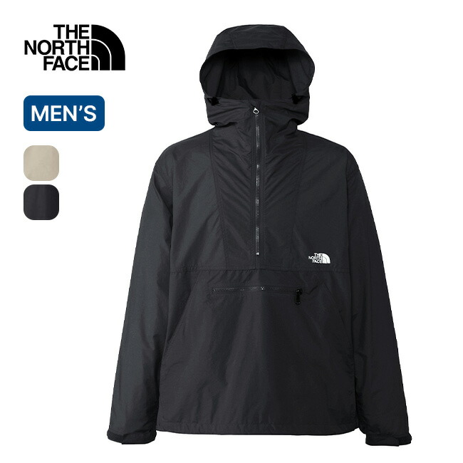 ザ・ノース・フェイス 北の方人間の顔 パウダーコンパクトパーカ メンズ THE NORTH FACE Compact Anorak NP22630 牟礼パーカー アウター 上衣 ハーフジップ ナイロン上衣 撥水 防風 ボンネット フーディ 難民キャンプ アウトドア