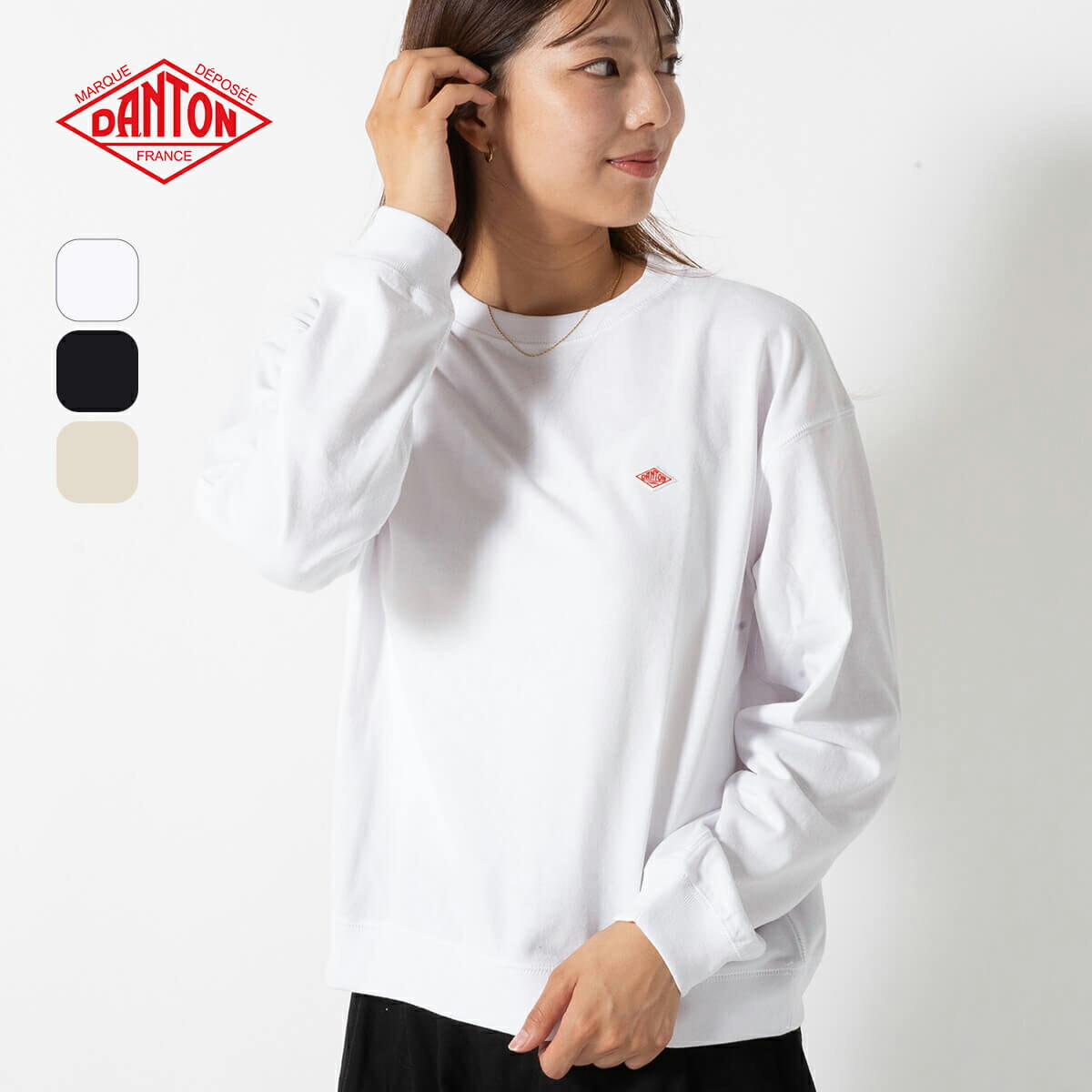 【正規取扱店】 ダントン スウェットTシャツ T/Cオープンエンドジャージ DANTON WOMEN'S SWEAT T-SHIRT ウィメンズ レディース #DT-C0203 TCB トップス 長袖 ロングスリーブ おしゃれ キャンプ アウトドア