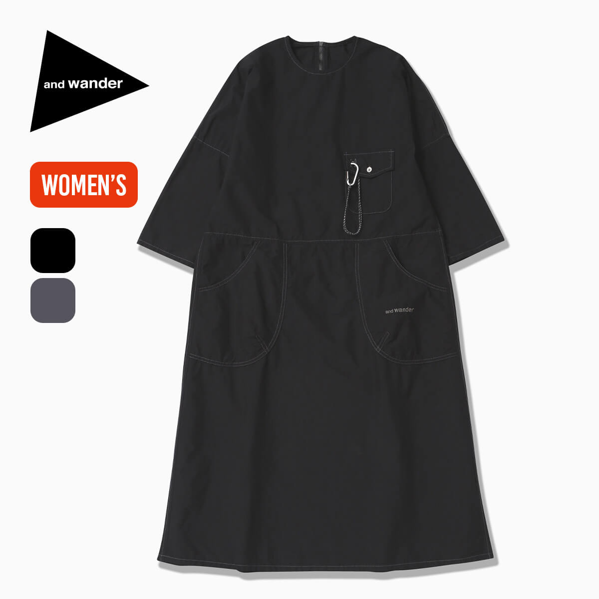 アンドワンダー コーデュラコットンリップドレス and wander CORDURA cotton rip dress ウィメンズ レディース 5746183062 ワンピース シャツ シャツワンピ CORDURA シンプル ゆったり キャンプ アウトドア