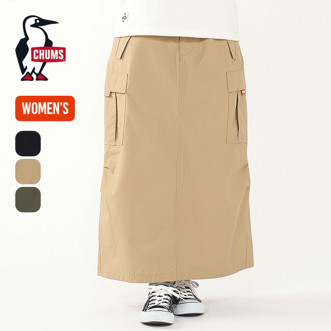チャムス リップストップカーゴスカート【ウィメンズ】 CHUMS Ripstop Cargo Skirt レディース CH18-1386 ボトムス ロングスカート ロンスカ 旅行 トラベル 軽量 タウンユース 普段使い カジュアル おしゃれ キャンプ アウトドア