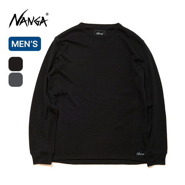 【SALE 35%OFF】ナンガ メリノウールベースレイヤーL/Sとっ始め NANGA MERINO WOOL BASE LAYER L/S TOP NW2341-1J508 メンズ アンダーシャツ 下着類 保温 防寒 ロング衣袂 長袖 今めかしい 難民キャンプ アウトドア