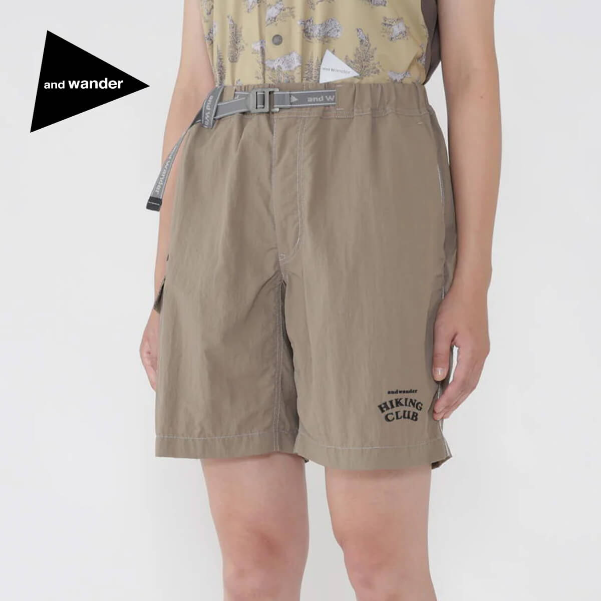 アンドワンダー 山歩き野球クラブ Nyタフタハイカーショートパンツ and wander hiking club Ny taffeta hiker short pants ユニ一発やる メンズ ウィメンズ 5745152052 レディース ボトムス 二分の一ズボン下 ズボン さる股引き 半ズボン かっこ良い アウトドア パンツ-レディースファッション