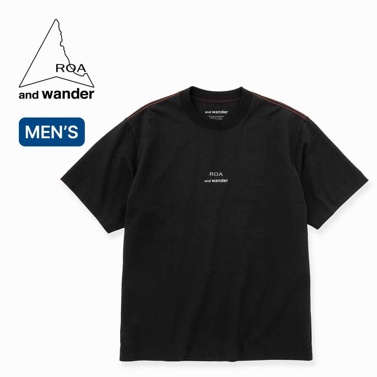 ロア×アンドワンダー ロゴプリンテッドT ROA × and wander LOGO printed T メンズ 5746184517 トップス Tシャツ 半袖 クルーネック おしゃれ キャンプ アウトドア